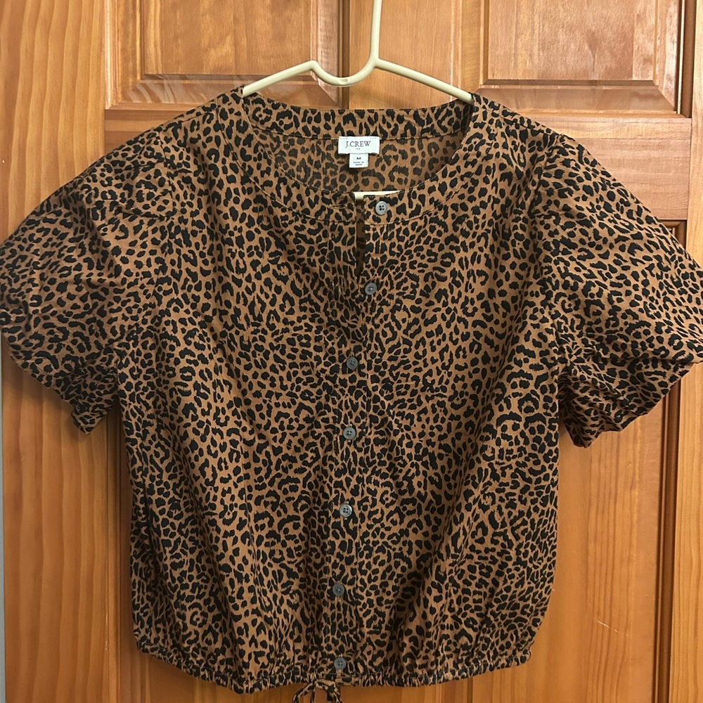 J. Crew Factory Leopard Print Blouse